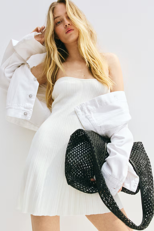 Ribbed Strapless Dress