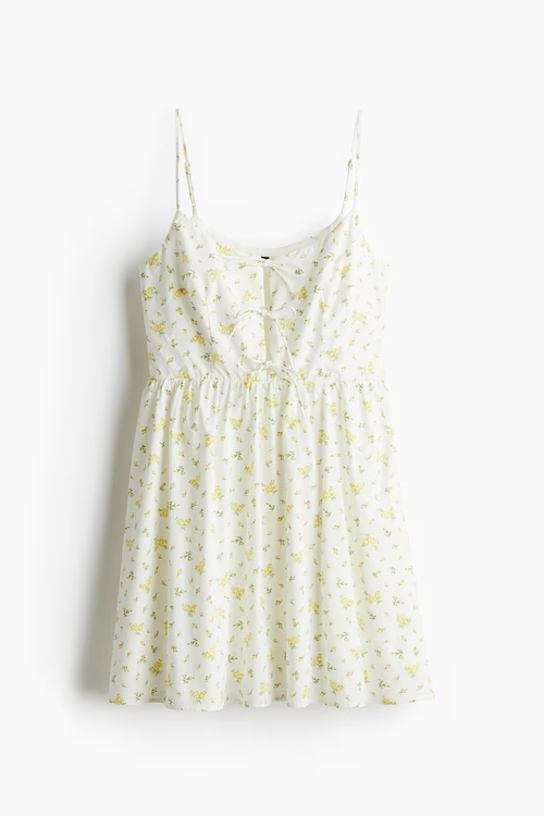 Tie-Detail Poplin Dress